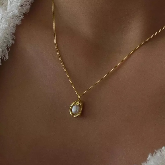 🌟Buy 1 Get 1 FREE 🍳Sunny-side up Vermeil Gold Pearl Charm Necklace silver - Picture 5 of 11